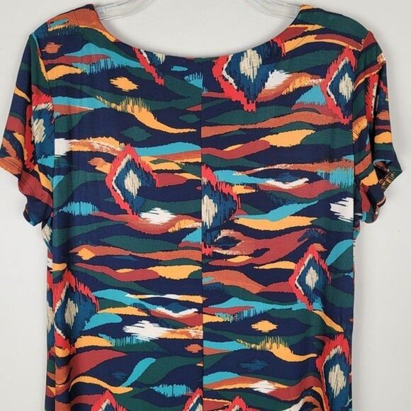 Nine West Size M NEW Stretch Multicolor Knee Lenght Shift Dress Short Sleeve - Picture 5 of 11